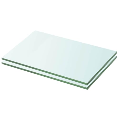 KTHLBRH Regalböden 2 STK. Glas Transparent Bücherregal Hängeregal für Büro Küche 20x25 cm von KTHLBRH