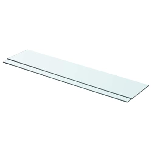 KTHLBRH Regalböden 2 STK. Glas Transparent Hängeregal Regal für Deko für Schlafzimmer Büro 70x15 cm von KTHLBRH
