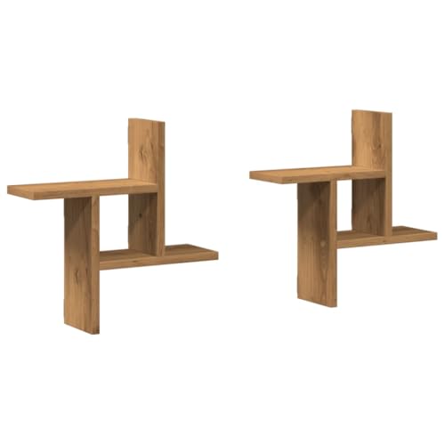 KTHLBRH Regale für Wände Bücherregal Wand Pflanzenregal Schwebendes Regal - Wandregale 2 STK. Artisan-Eiche 38x12x38 cm Holzwerkstoff für Büro Balkon Wohnzimmer Badezimmer KTHLBRH Regale für Wände Bücherregal Wand Pflanzenregal Schwebendes Regal - Wandregale 2 STK. Artisan-Eiche 38x12x38 cm Holzwerkstoff für Büro Balkon Wohnzimmer Badezimmer von KTHLBRH