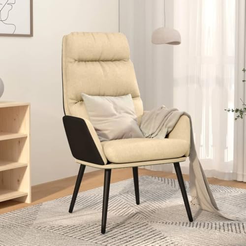 KTHLBRH Relaxsessel Creme Stoff Bürostuhl Küchenstuhl für Wohnzimmer Küche von KTHLBRH