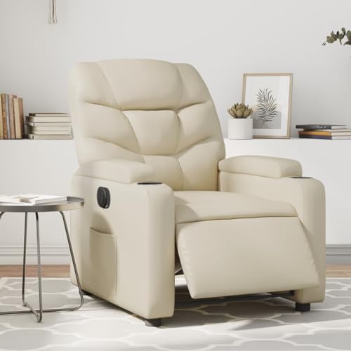 KTHLBRH Relaxsessel Elektrisch Creme Kunstleder Bürosessel Sitzmöbel für Küche Schlafzimmer KTHLBRH Relaxsessel Elektrisch Creme Kunstleder Bürosessel Sitzmöbel für Küche Schlafzimmer von KTHLBRH