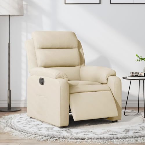 KTHLBRH Relaxsessel Elektrisch Creme Stoff Wohnzimmerstuhl Wartezimmersessel für Büro Schlafzimmer von KTHLBRH