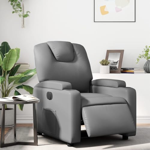 KTHLBRH Relaxsessel Elektrisch Grau Kunstleder Bürostuhl Wartezimmersessel für Schlafzimmer Wohnzimmer KTHLBRH Relaxsessel Elektrisch Grau Kunstleder Bürostuhl Wartezimmersessel für Schlafzimmer Wohnzimmer von KTHLBRH