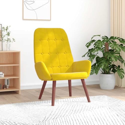 KTHLBRH Relaxsessel Gelber Samt Wohnzimmersessel Wartezimmersessel für Wohnzimmer Schlafzimmer von KTHLBRH