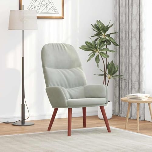 KTHLBRH Relaxsessel Hellgrau Samt Sitzmöbel Wohnzimmersessel für Schlafzimmer Küche KTHLBRH Relaxsessel Hellgrau Samt Sitzmöbel Wohnzimmersessel für Schlafzimmer Küche von KTHLBRH