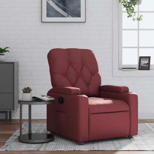 KTHLBRH Relaxsessel Weinrot Kunstleder Wohnzimmersessel Schlafzimmerstuhl für Schlafzimmer Büro KTHLBRH Relaxsessel Weinrot Kunstleder Wohnzimmersessel Schlafzimmerstuhl für Schlafzimmer Büro von KTHLBRH