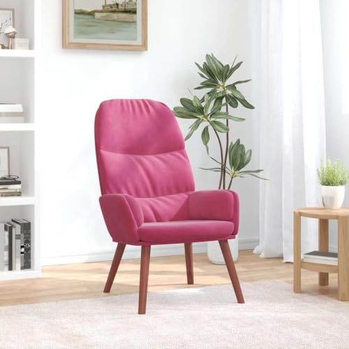 KTHLBRH Relaxsessel Weinrot Samt Lesesessel Wohnzimmerstuhl für Wohnzimmer Küche von KTHLBRH