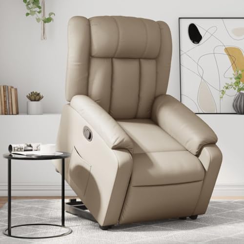KTHLBRH Relaxsessel mit Aufstehhilfe Cappuccino-Braun Kunstleder Wohnzimmersessel Küchenstuhl für Schlafzimmer Wohnzimmer von KTHLBRH