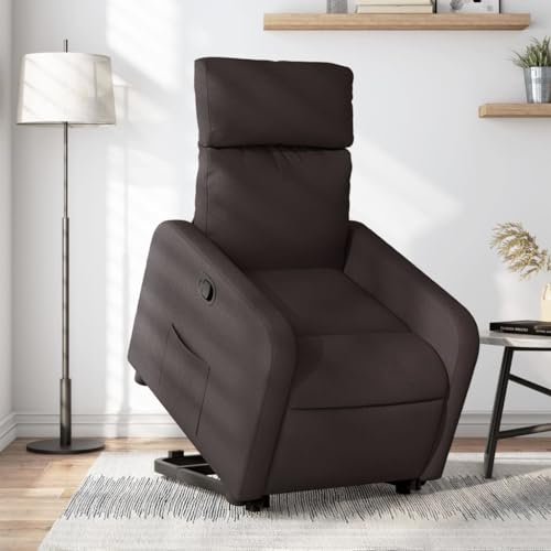 KTHLBRH Relaxsessel mit Aufstehhilfe Dunkelbraun Stoff Bürostuhl Sitzmöbel für Schlafzimmer Wohnzimmer von KTHLBRH