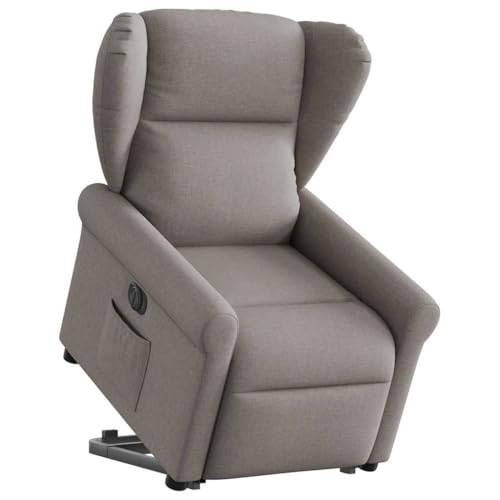 KTHLBRH Relaxsessel mit Aufstehhilfe Elektrisch Taupe Stoff Küchenstuhl Bürosessel für Küche Schlafzimmer von KTHLBRH