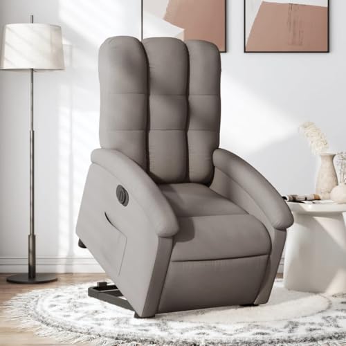 KTHLBRH Relaxsessel mit Aufstehhilfe Elektrisch Taupe Stoff Wartezimmersessel Küchenstuhl für Küche Wohnzimmer von KTHLBRH