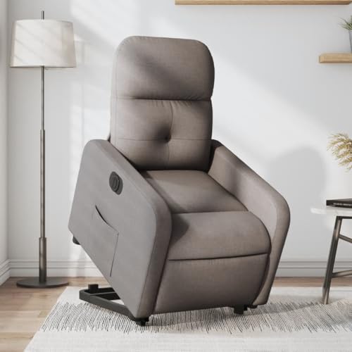 KTHLBRH Relaxsessel mit Aufstehhilfe Elektrisch Taupe Stoff Wohnzimmersessel Wohnzimmerstuhl für Küche Wohnzimmer von KTHLBRH
