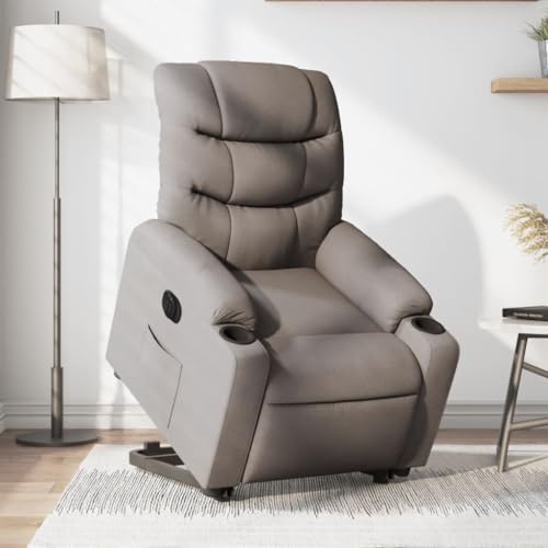 KTHLBRH Relaxsessel mit Aufstehhilfe Elektrisch Taupe Stoff Wohnzimmerstuhl Sitzmöbel für Büro Schlafzimmer von KTHLBRH