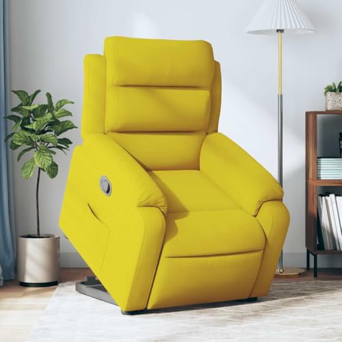 KTHLBRH Relaxsessel mit Aufstehhilfe Gelb Samt Schlafzimmerstuhl Wohnzimmersessel für Wohnzimmer Küche von KTHLBRH