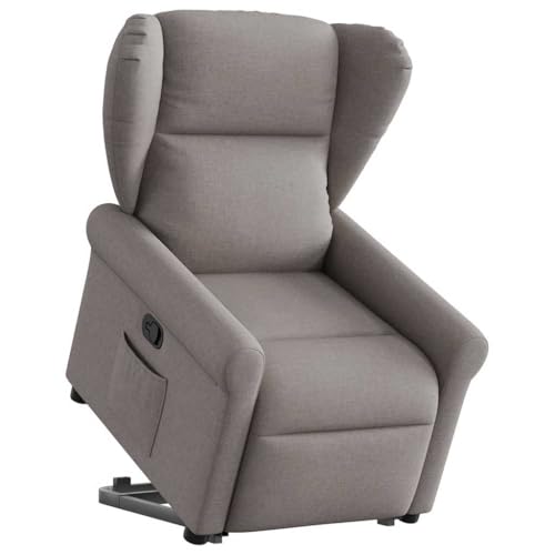 KTHLBRH Relaxsessel mit Aufstehhilfe Taupe Stoff Bürosessel Wartezimmerstuhl für Wohnzimmer Küche von KTHLBRH