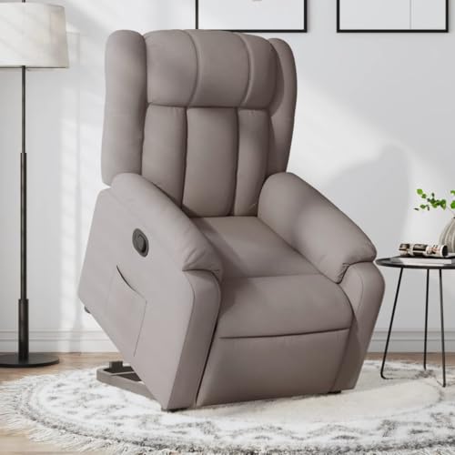 KTHLBRH Relaxsessel mit Aufstehhilfe Taupe Stoff Sitzmöbel Küchenstuhl für Wohnzimmer Hotel von KTHLBRH