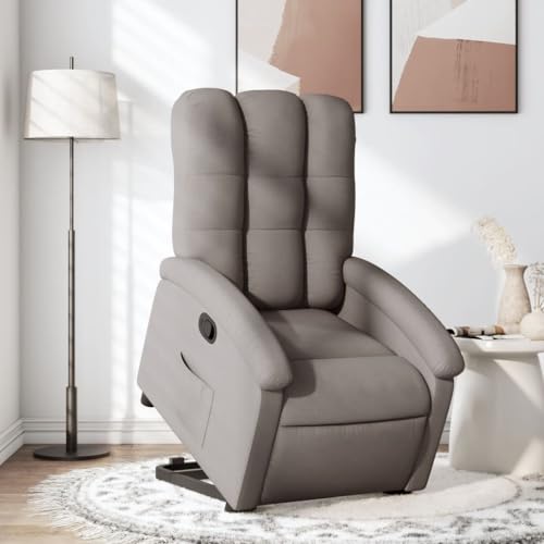 KTHLBRH Relaxsessel mit Aufstehhilfe Taupe Stoff Wartezimmerstuhl Wohnzimmersessel für Schlafzimmer Wohnzimmer von KTHLBRH