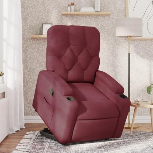 KTHLBRH Relaxsessel mit Aufstehhilfe Weinrot Stoff Wohnzimmerstuhl Sitzmöbel für Schlafzimmer Büro von KTHLBRH