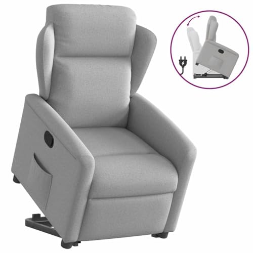 KTHLBRH Relaxsessel mit Aufstehhilfe Wolkengrau Stoff Bürostuhl Sitzmöbel für Hotel Schlafzimmer von KTHLBRH
