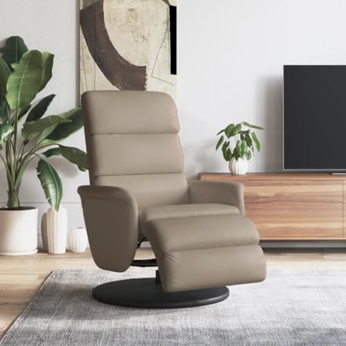 KTHLBRH Relaxsessel mit Fußteil Cappuccino-Braun Kunstleder Küchenstuhl Lesesessel für Schlafzimmer Büro von KTHLBRH
