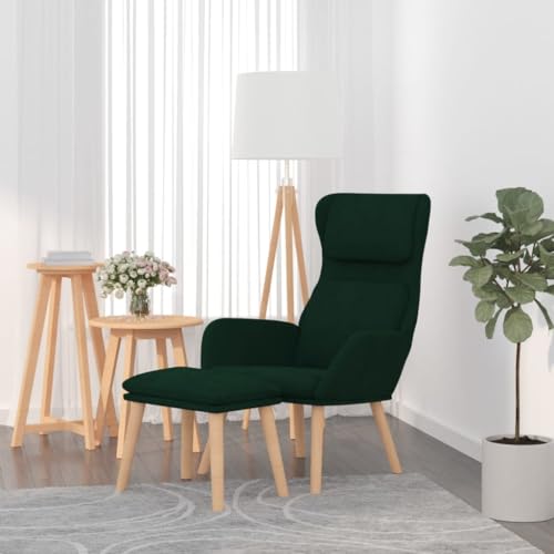 KTHLBRH Relaxsessel mit Hocker Dunkelgrün Samt Wartezimmerstuhl Küchenstuhl für Küche Hotel von KTHLBRH