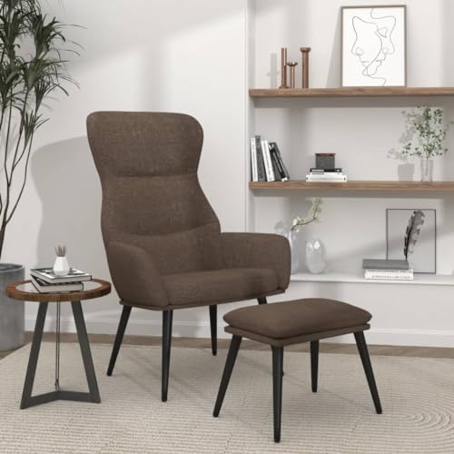 KTHLBRH Relaxsessel mit Hocker Taupe Stoff Stuhl Sitzmöbel für Büro Wohnzimmer von KTHLBRH