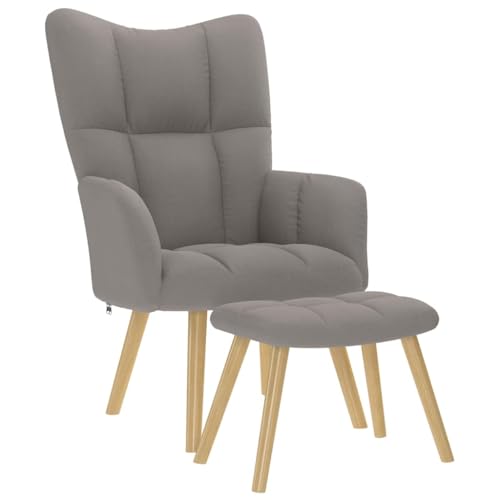 KTHLBRH Relaxsessel mit Hocker Taupe Stoff Wohnzimmersessel Sitzmöbel für Schlafzimmer Büro KTHLBRH Relaxsessel mit Hocker Taupe Stoff Wohnzimmersessel Sitzmöbel für Schlafzimmer Büro von KTHLBRH