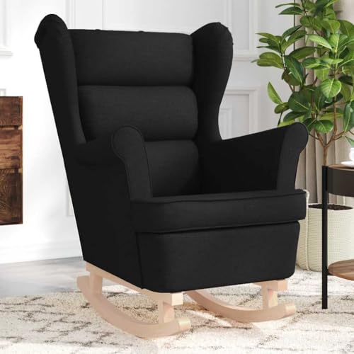 KTHLBRH Schaukelsessel Schwarz Wohnzimmersessel Bürostuhl für Schlafzimmer Büro 74x90x102 cm Stoff von KTHLBRH