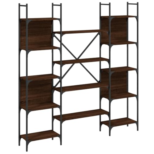 KTHLBRH Schrank Regal Wohnzimmer Möbel Sideboard Wohnzimmer Bookcase - Bücherregal Braun Eichen-Optik 155,5x24x166,5 cm Holzwerkstoff für Büro Abstellraum Outdoor Zimmer von KTHLBRH