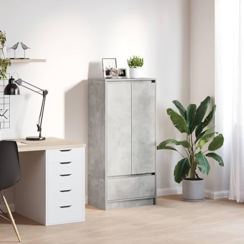 KTHLBRH Schrank mit Schublade Betongrau kommoden kleiderschrank for Wohnzimmer Innenraum 55,5x34x119,5 cm Holzwerkstoff KTHLBRH Schrank mit Schublade Betongrau kommoden kleiderschrank for Wohnzimmer Innenraum 55,5x34x119,5 cm Holzwerkstoff von KTHLBRH