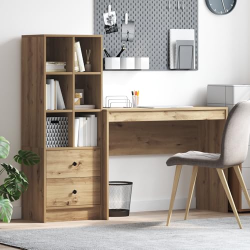 KTHLBRH Schreibtisch mit Stauraum Artisan Eiche Ingenieurholz kommoden gartenschrank for Büro Innenraum von KTHLBRH