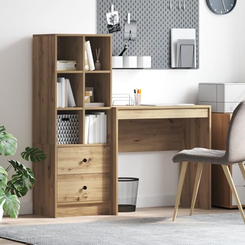KTHLBRH Schreibtisch mit Stauraum Artisan Eiche Werkstoffholz Schrank gartenschrank for Innenraum Schlafzimmer von KTHLBRH