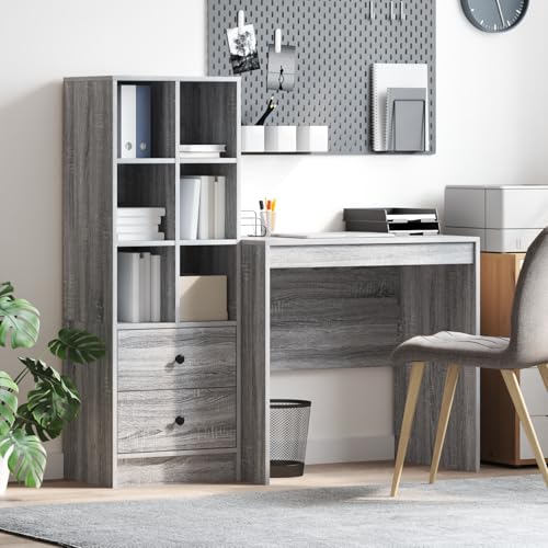 KTHLBRH Schreibtisch mit Stauraum Grau Sonoma Spanplatte sideboards kleiderschrank for Schlafzimmer Innenraum KTHLBRH Schreibtisch mit Stauraum Grau Sonoma Spanplatte sideboards kleiderschrank for Schlafzimmer Innenraum von KTHLBRH