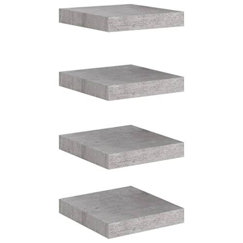 KTHLBRH Schwebendes Bücherregal Schweberegale Badezimmer Regal Bücherregal Schwebend - Schweberegale 4 STK. Betongrau 23x23,5x3,8 cm MDF für Badezimmer Balkon Schlafzimmer Küchen KTHLBRH Schwebendes Bücherregal Schweberegale Badezimmer Regal Bücherregal Schwebend - Schweberegale 4 STK. Betongrau 23x23,5x3,8 cm MDF für Badezimmer Balkon Schlafzimmer Küchen von KTHLBRH