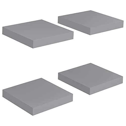 KTHLBRH Schwebendes Bücherregal Schweberegale Badezimmer Regal Bücherregal Schwebend - Schweberegale 4 STK. Grau 23x23,5x3,8 cm MDF für Badezimmer Balkon Schlafzimmer Küchen KTHLBRH Schwebendes Bücherregal Schweberegale Badezimmer Regal Bücherregal Schwebend - Schweberegale 4 STK. Grau 23x23,5x3,8 cm MDF für Badezimmer Balkon Schlafzimmer Küchen von KTHLBRH
