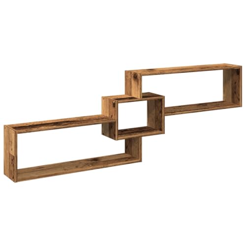 KTHLBRH Schwebendes Bücherregal Wandregal Klein Badezimmer Regal Regale für Wände - Wandschrank 158x18x53 cm Altholz-Optik Holzwerkstoff für Büro Schlafzimmer Wohnzimmer Küchen KTHLBRH Schwebendes Bücherregal Wandregal Klein Badezimmer Regal Regale für Wände - Wandschrank 158x18x53 cm Altholz-Optik Holzwerkstoff für Büro Schlafzimmer Wohnzimmer Küchen von KTHLBRH