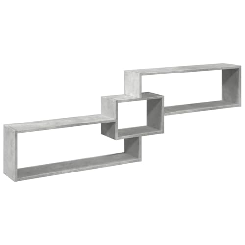KTHLBRH Schwebendes Bücherregal Wandregal Klein Badezimmer Regal Regale für Wände - Wandschrank 158x18x53 cm Betongrau Holzwerkstoff für Büro Schlafzimmer Wohnzimmer Küchen von KTHLBRH