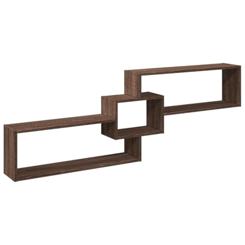KTHLBRH Schwebendes Bücherregal Wandregal Klein Badezimmer Regal Regale für Wände - Wandschrank 158x18x53 cm Eichen-Optik Holzwerkstoff für Büro Schlafzimmer Wohnzimmer Küchen von KTHLBRH