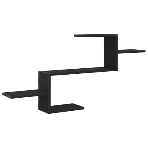 KTHLBRH Schwebendes Regal Badezimmer Regal Regale Wand Regalbrett - Wandregal Schwarz Eichen-Optik 104x15x49 cm Holzwerkstoff für Schlafzimmer Balkon Badezimmer Küchen KTHLBRH Schwebendes Regal Badezimmer Regal Regale Wand Regalbrett - Wandregal Schwarz Eichen-Optik 104x15x49 cm Holzwerkstoff für Schlafzimmer Balkon Badezimmer Küchen von KTHLBRH