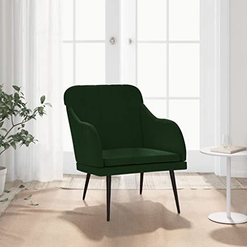 KTHLBRH Sessel Dunkelgrün Küchenstuhl Wohnzimmerstuhl für Schlafzimmer Wohnzimmer 63x76x80 cm Samt von KTHLBRH