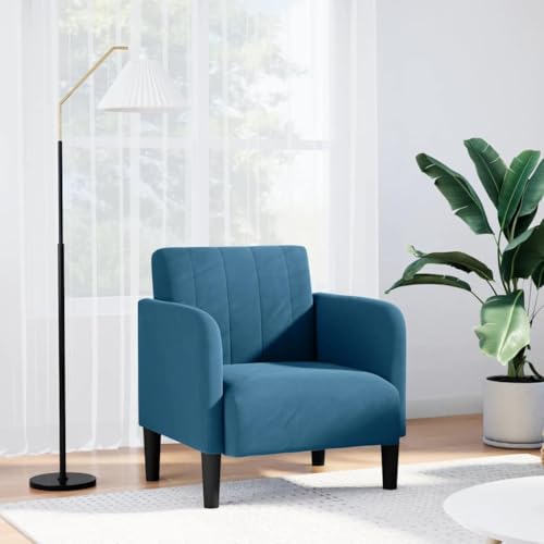 KTHLBRH Sessel mit Armlehnen Blau Küchenstuhl Wohnzimmersessel für Büro Hotel 54 cm Samt von KTHLBRH