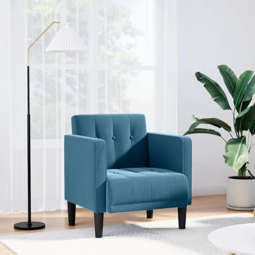 KTHLBRH Sessel mit Armlehnen Blau Sitzmöbel Stuhl für Wohnzimmer Küche 53 cm Samt von KTHLBRH