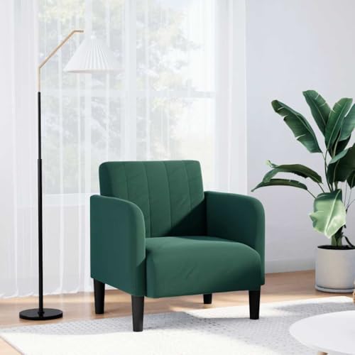 KTHLBRH Sessel mit Armlehnen Dunkelgrün Schlafzimmerstuhl Lesesessel für Schlafzimmer Wohnzimmer 54 cm Samt von KTHLBRH
