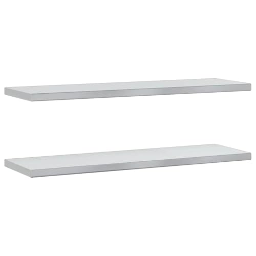 KTHLBRH Shelves Wall Badezimmer Regal Küchenregal Wand Regale Wand - Wandregale 2 STK. 100x30x3 cm Silbern Edelstahl für Küchen Badezimmer Balkon Schlafzimmer von KTHLBRH