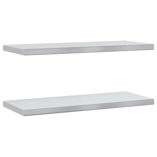KTHLBRH Shelves Wall Badezimmer Regal Küchenregal Wand Regale Wand - Wandregale 2 STK. 75x30x3 cm Silbern Edelstahl für Küchen Badezimmer Balkon Schlafzimmer von KTHLBRH