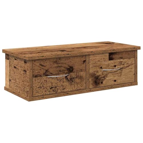 KTHLBRH Shelves Wall Badezimmer Regal Küchenregal Wand Regale Wand - Wandschrank Altholz-Optik 60x26x18,5 cm Holzwerkstoff für Büro Schlafzimmer Küchen Balkon von KTHLBRH
