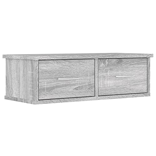 KTHLBRH Shelves Wall Badezimmer Regal Küchenregal Wand Regale Wand - Wandschrank Grau Sonoma 60x26x18,5 cm Holzwerkstoff für Büro Schlafzimmer Küchen Balkon von KTHLBRH