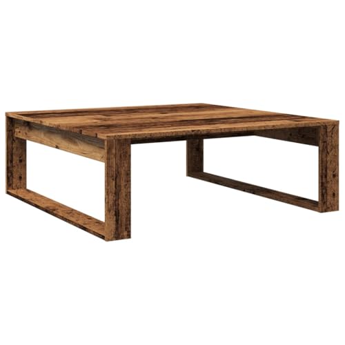 KTHLBRH Side Table Kleiner Beistelltisch Outdoor Gartentisch Klein Wohnzimmer Tisch für Couch - Couchtisch Altholz-Optik 100x100x35 cm Holzwerkstoff für Küche Garten Wohnzimmer Balkon von KTHLBRH