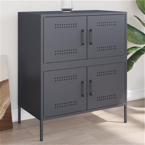 KTHLBRH Sideboard Anthrazit gartenschrank kleiderschrank for Innenraum Wohnzimmer 68x39x79 cm Stahl KTHLBRH Sideboard Anthrazit gartenschrank kleiderschrank for Innenraum Wohnzimmer 68x39x79 cm Stahl von KTHLBRH