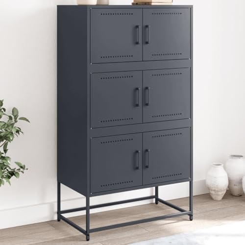 KTHLBRH Sideboard Anthrazit sideboards flurschrank for Schlafzimmer Büro 68,5x38,5x123,5 cm Stahl KTHLBRH Sideboard Anthrazit sideboards flurschrank for Schlafzimmer Büro 68,5x38,5x123,5 cm Stahl von KTHLBRH